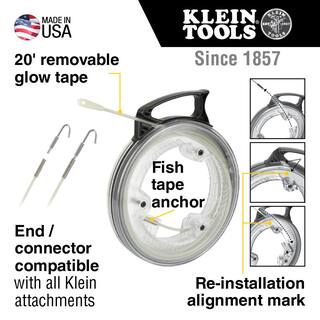 Klein Tools 20 ft. Glow Fish Tape and Folding Jab Saw Tool Set M2O41710KIT