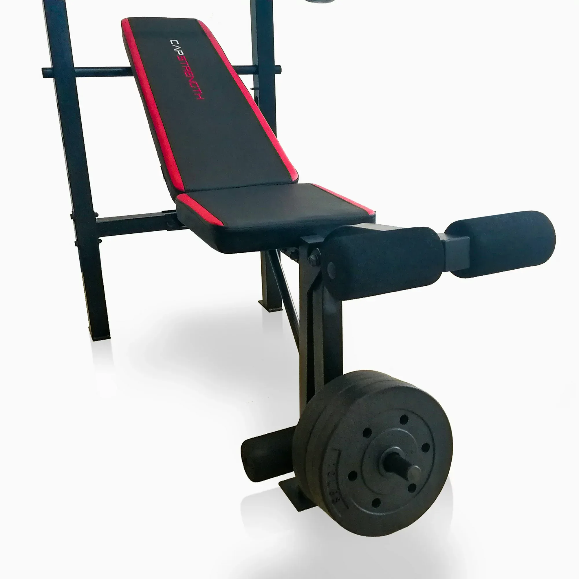 CAP Strength Adjustable Standard Combo Weight Bench with Rack and Leg Extension and 90 lb.