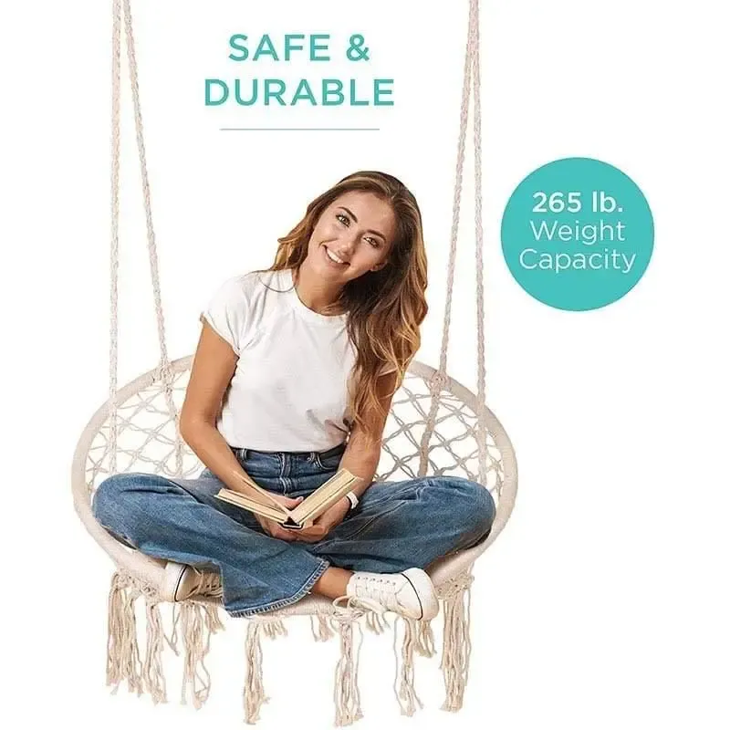 Cotton Rope Hanging Hammock Chair Macrame Swing Chair