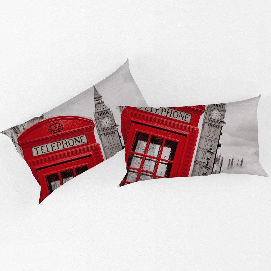 Duvet Cover Set Soft London Themed Comforter Cover Set 3 Pieces