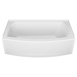 American Standard Ovation Curve 60 in. Left Hand Drain Rectangular Alcove Bathtub with Sliding Frameless Tub Door in Brushed Nickel V2576LDR.295