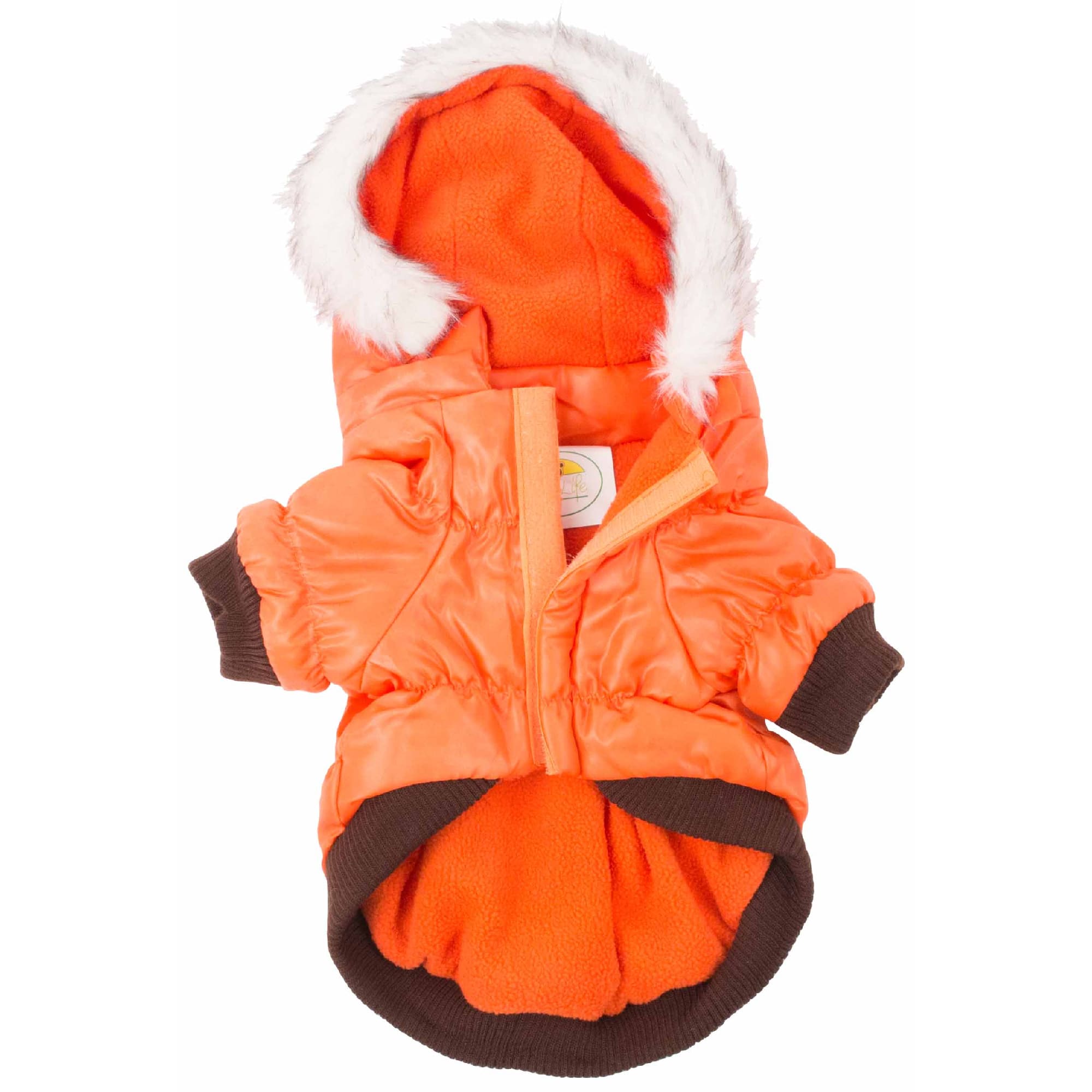 Pet Life Metallic Orange Dog Parka， Small