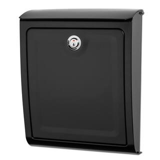 Architectural Mailboxes Sienna Black Medium Steel Locking Wall Mount Mailbox 2596B-10
