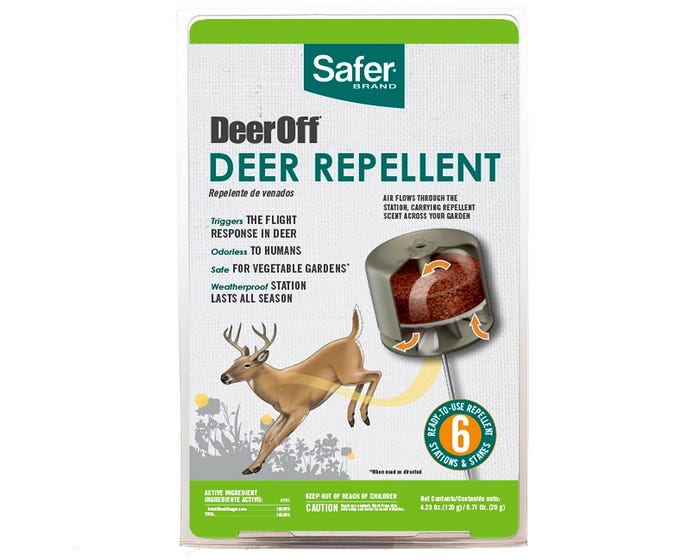 Safer Brand Deer Off Waterproof Deer Repelling Stations， 6 Pack - 5962