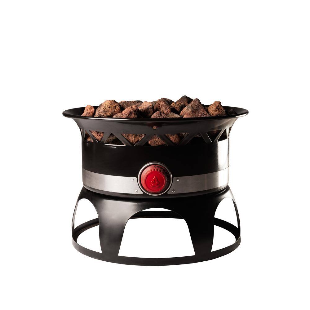 Camp Chef Redwood 18 in. Outdoor Liquid Propane Fire Pit with Lava Rocks and Lid GF18D