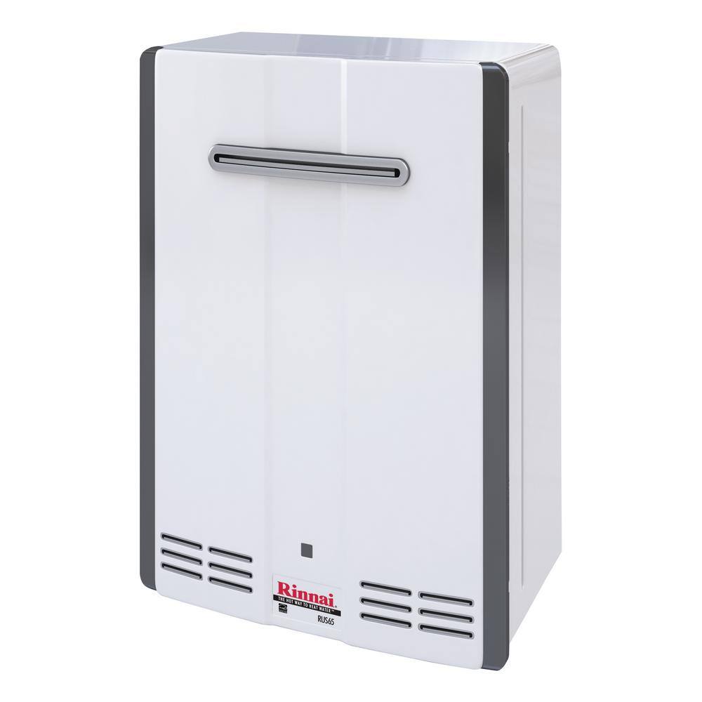 Rinnai Super High Efficiency 6.5 GPM Residential 130000 BTUh Propane Exterior Tankless Water Heater RUS65eP