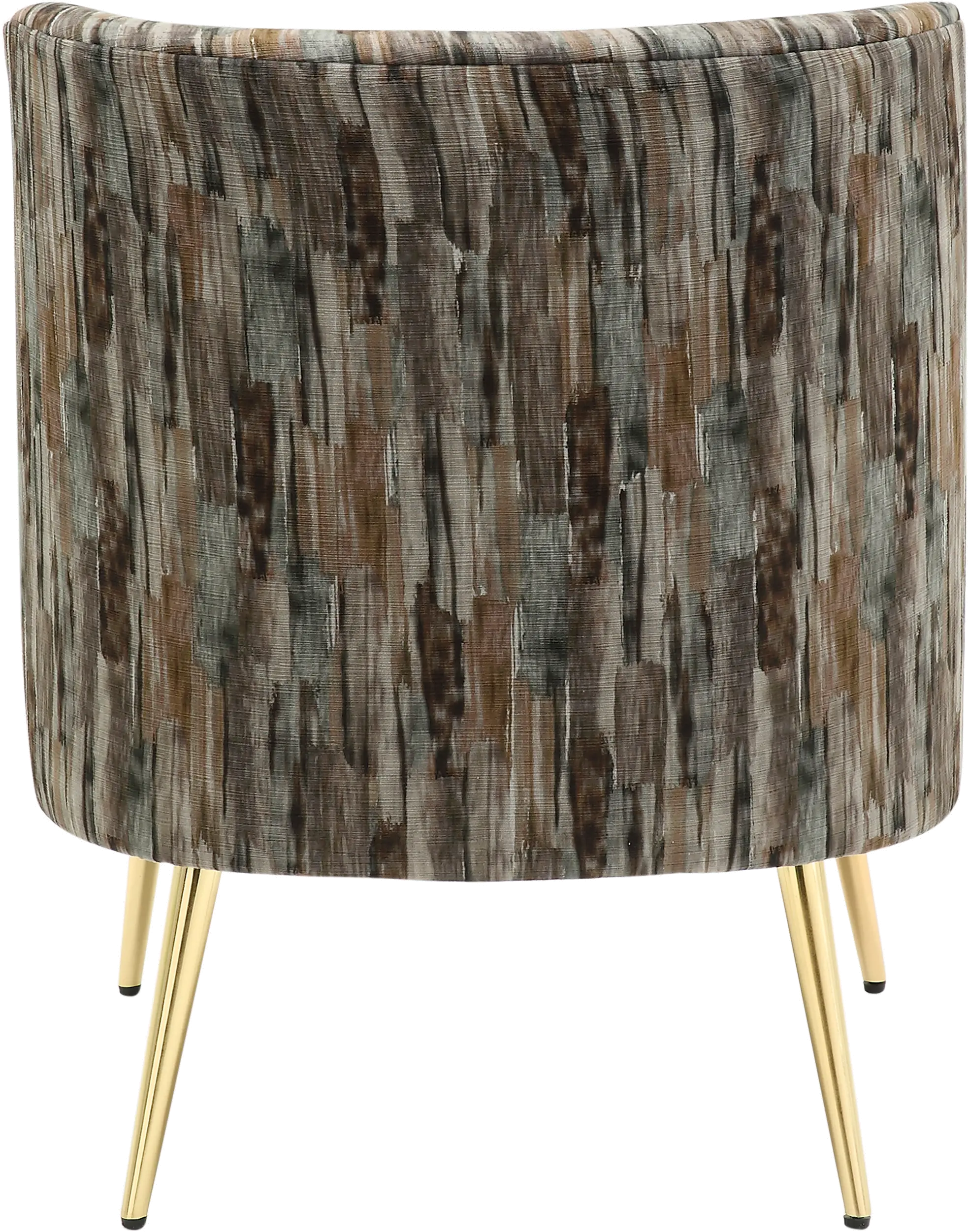 Contemporary Gray Slipper Chair with Gold Legs - Luna