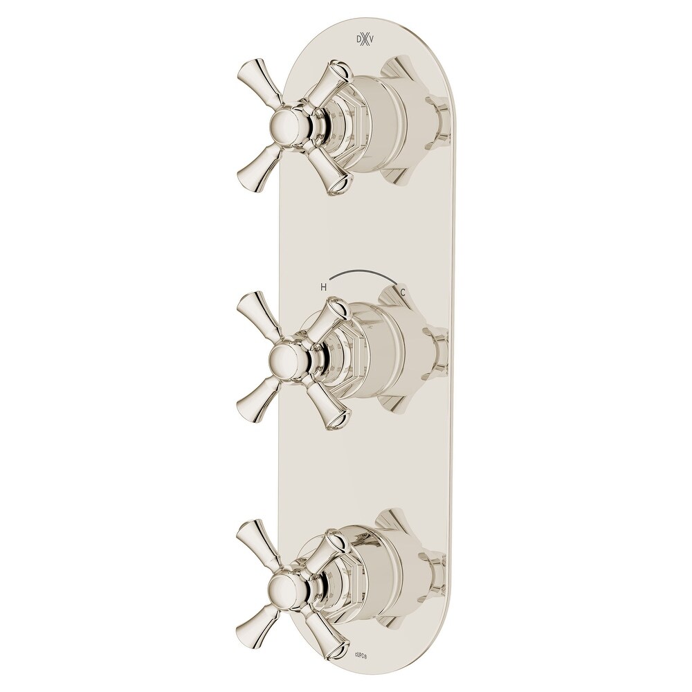 DXV Oak Hill 3 Handle Slim Valve with Cross Handles