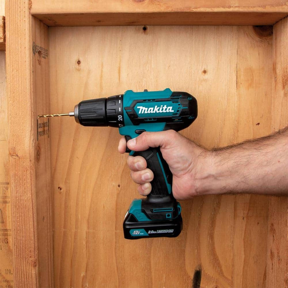 Makita 12V max CXT Lithium-Ion Cordless 3/8 in. Driver Drill Kit, 2.0 Ah FD09R1