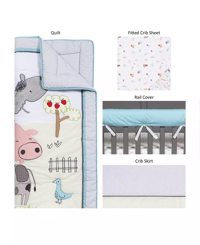 Trend Lab Farm Stack 4 Piece Crib Bedding Set