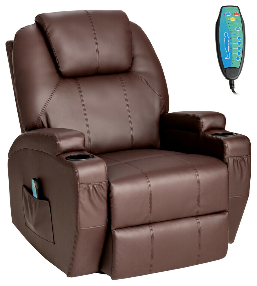 Living Room Massage Chair Recliner   Brown   Contemporary   Recliner Chairs   by AffordableVariety  Houzz