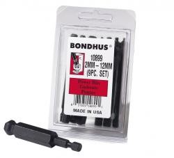 Bondhus 10899 Set 9 Ball Power Bits 2Mm 12Mm