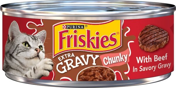 Friskies Extra Gravy Chunky with Beef in Savory Gravy Canned Cat Food