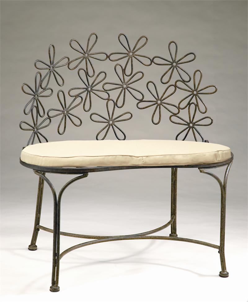 Deer Park Steel Daisy Bench, Natural