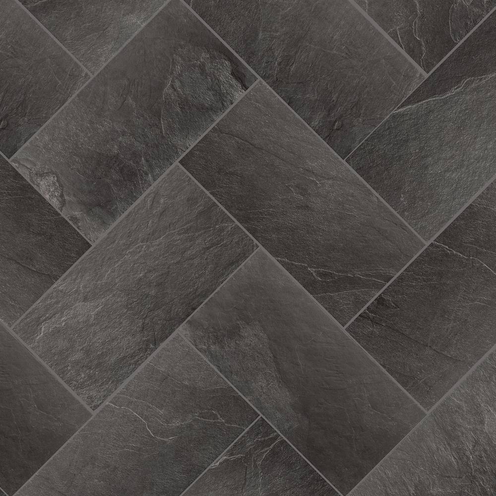 Florida Tile Home Collection Sediment Slate Black 12 in. x 24 in. Porcelain Floor and Wall Tile (13.62 sq. ft.Case) CHDESDS1012X24