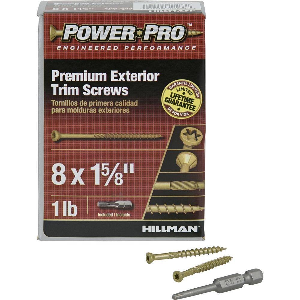 Everbilt #8 x 1-58 in. Star Drive Trim Head Exterior Wood Screws 1 lb.-Box (208-Piece) 117343