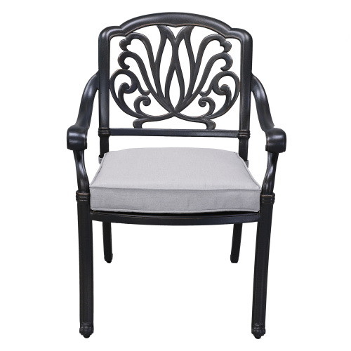 Patio Outdoor Aluminum Dining Armchair with Cushio...