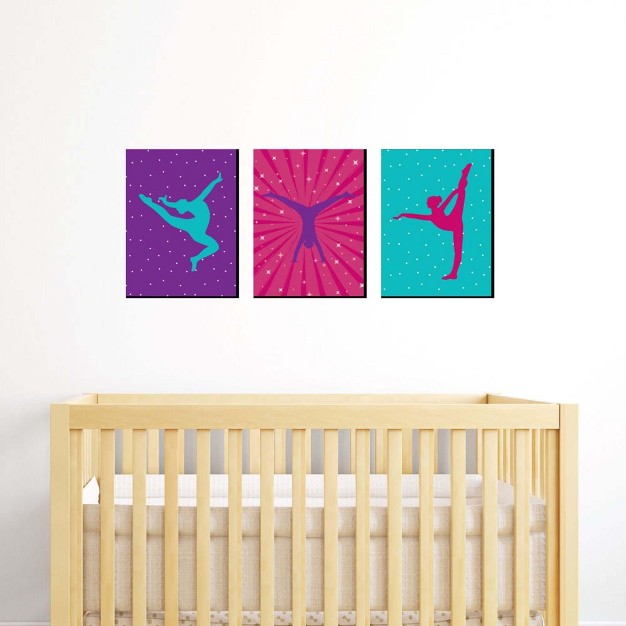 Big Dot Of Happiness Tumble Flip And Twirl Gymnastics Sports Themed Wall Art Kids Room amp Game Room Decor 7 5 X 10 Inches Set Of 3 Prints