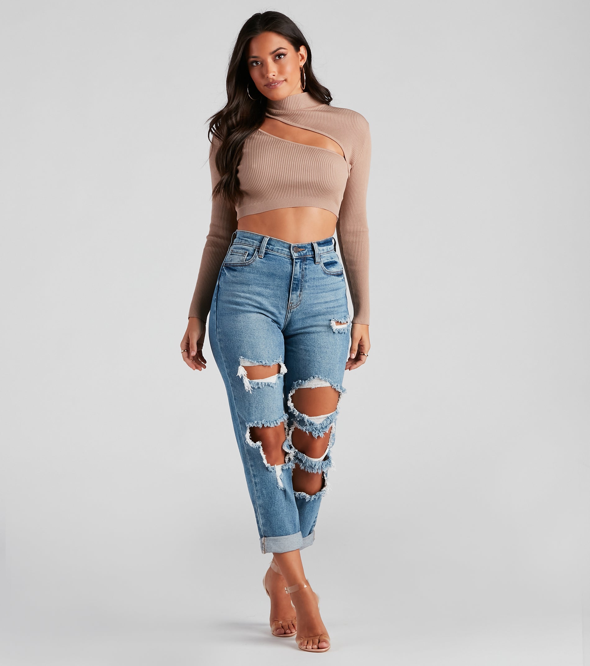 Bold Beauty Ribbed Cutout Crop Top