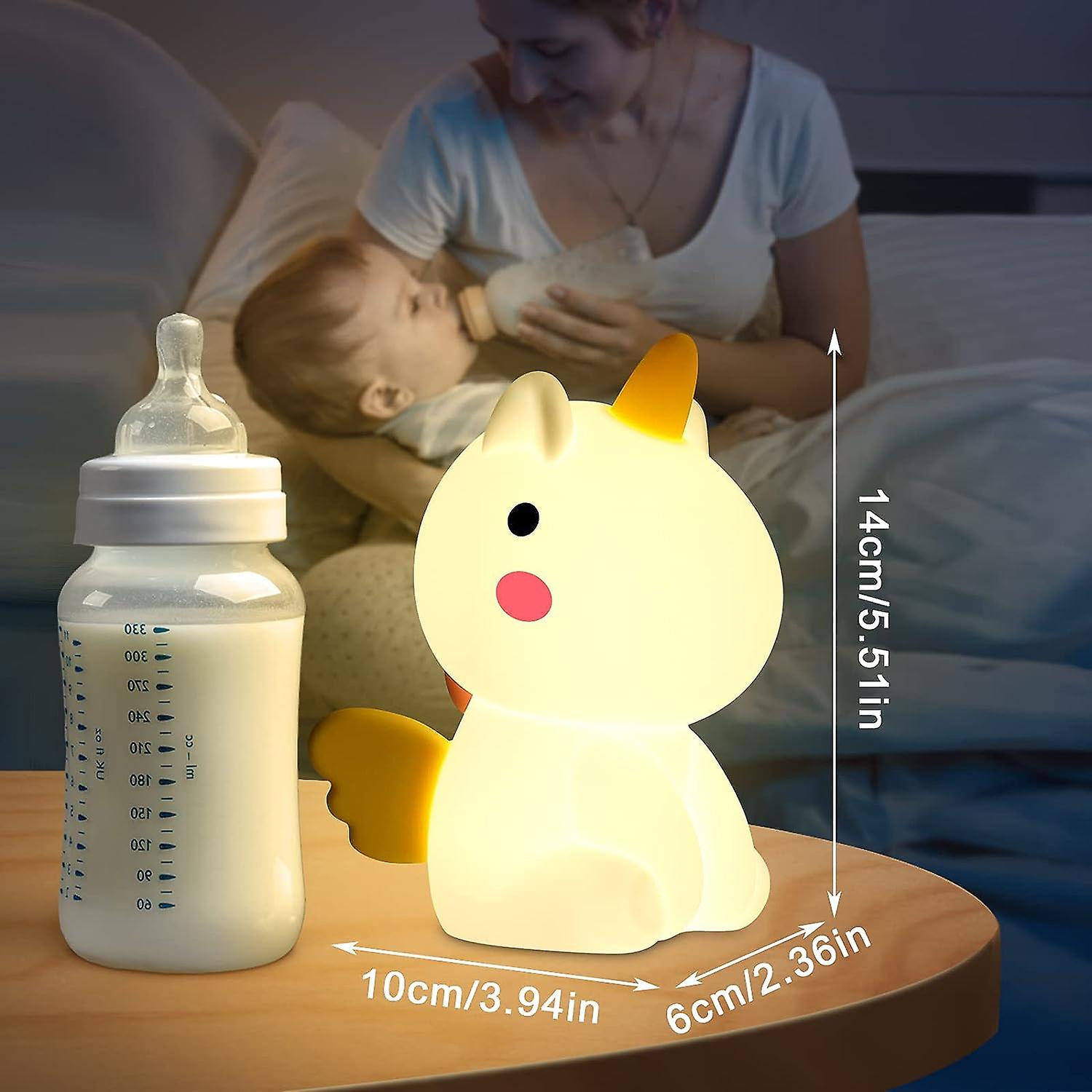 Unicorn Night Light Kids Rechargeable Usb Bedside Lamp Baby Nightlight Silicone Night Lamp With Battery