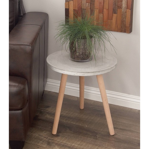 Wood Fiber Clay Patio Accent Table Olivia amp May