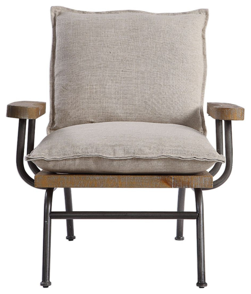 Uttermost Declan Industrial Accent Chair   Industrial   Armchairs And Accent Chairs   by Hudson Home Decor  Houzz