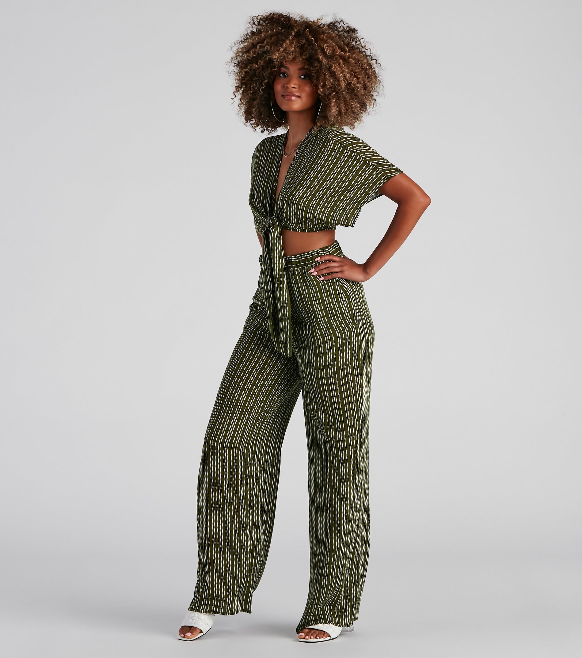 In Line High Rise Striped Pants