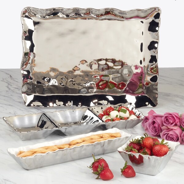 Certified International Silver Coast Rectangular Platter 16 x 10