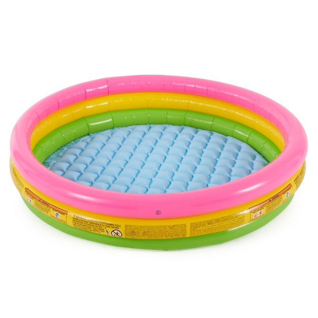 X 13 quot Inflatable Vinyl Toddler 3 ring Colorful Backyard Kids Splash And Wade Pool For Children 2 Years Old Multicolor