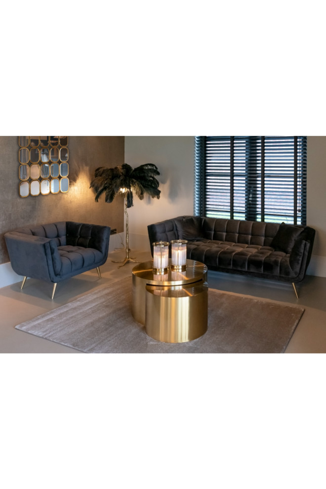 Round Brushed Gold Nesting Coffee Table  OROA Big  ampRich   Contemporary   Coffee Table Sets   by Oroa   Distinctive Furniture  Houzz