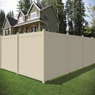 Veranda Pro-Series 6 ft. H x 8 ft. W Tan Vinyl Woodbridge Privacy Fence Panel 128015