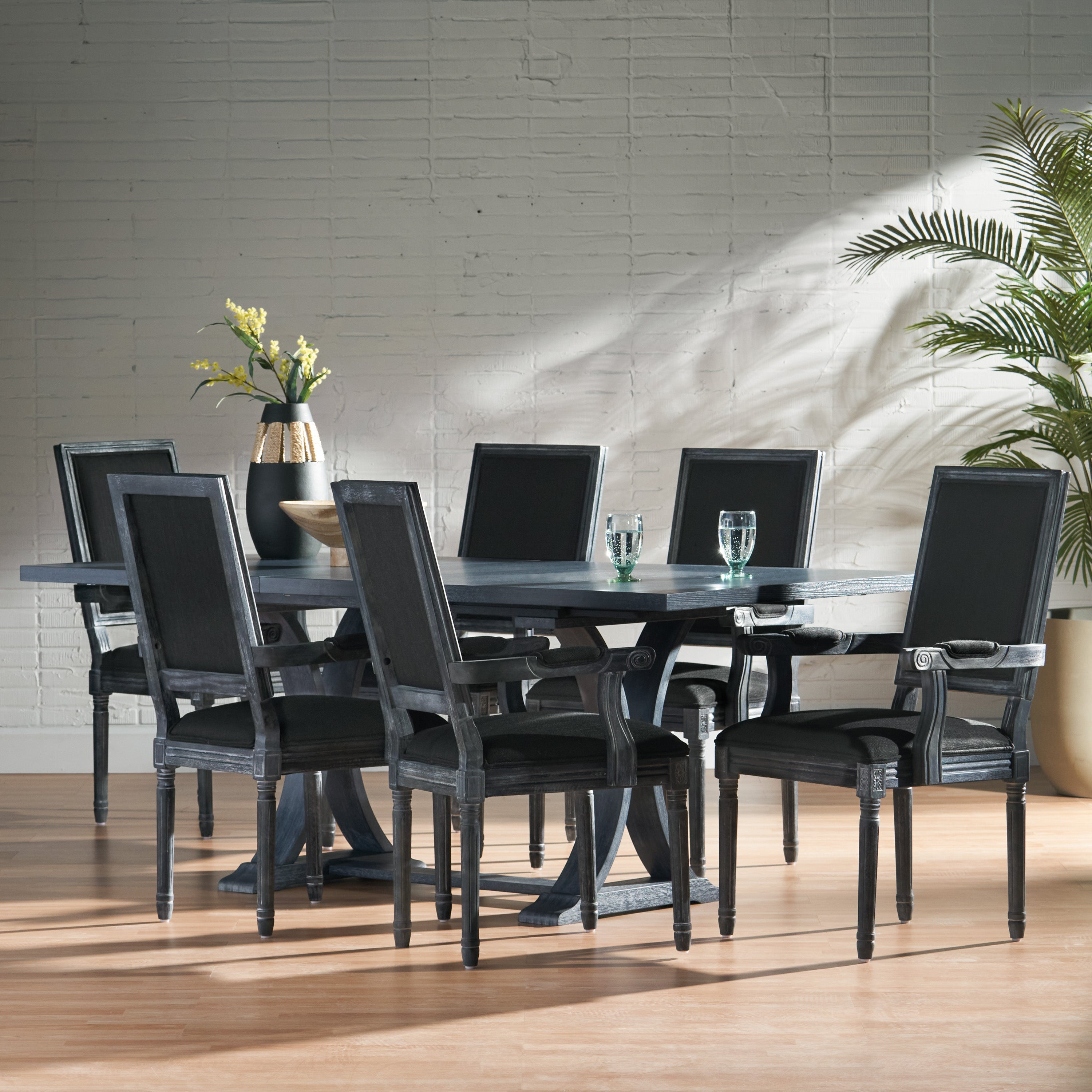 Ashlyn French Country Wood 7-Piece Expandable Dining Set