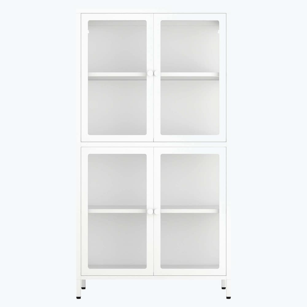 our Glass Door Storage Cabinet with Adjustable Shelves