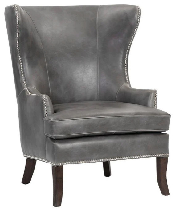 Isano Lounge Chair  Overcast Gray   Transitional   Armchairs And Accent Chairs   by Peachtree Fine Furniture  Houzz