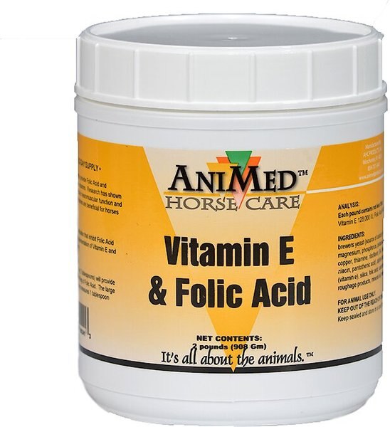 AniMed Vitamin E + Folic Acid Horse Supplement， 2-lb tub