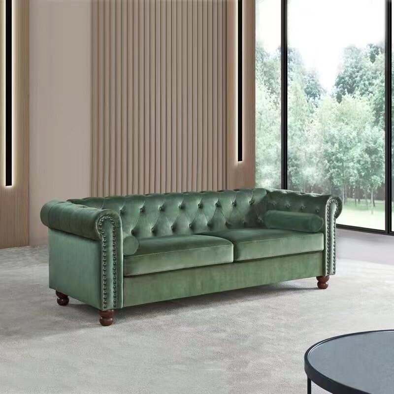 Chesterfield Tufted Fabric 3 Seater Sofa Couch