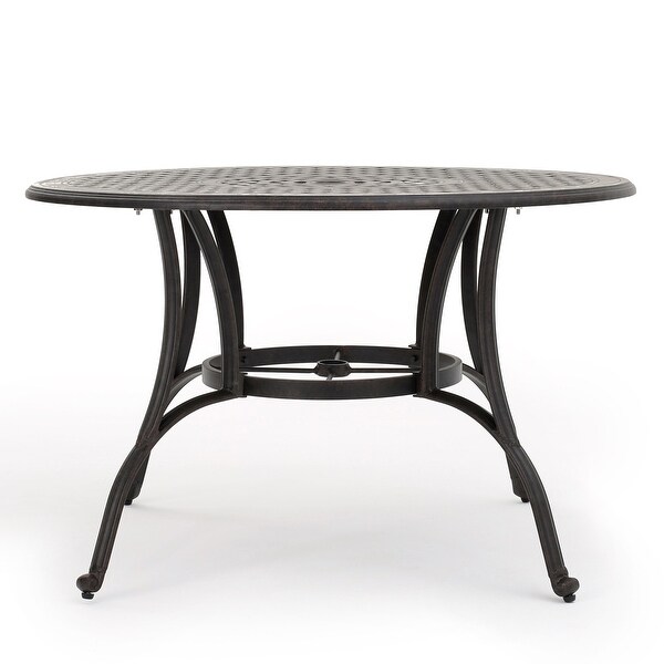 Outdoor Cast Aluminum Circular Dining Table，for Dining Room，Kitchen，Easy Assembly