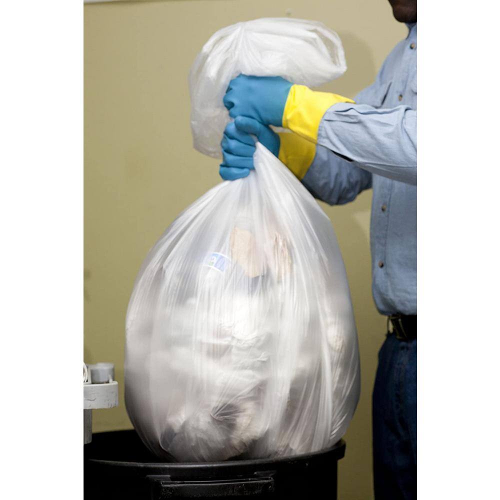 Aluf Plastics 43 in. x 48 in. 56 Gal. Clear Trash Bags (Pack of 200) 16 mic (eq) for Janitorial and Industrial HCR-434816C