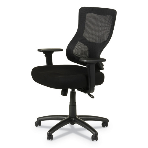 Alera Elusion II Series Mesh Mid-Back Synchro Seat Slide Chair， Supports Up to 275 lb， 17.51 to 21.06 Seat Height， Black (ELT4214S)