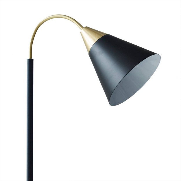 Beacon Arched Floor Lamp Matte Black Ink ivy