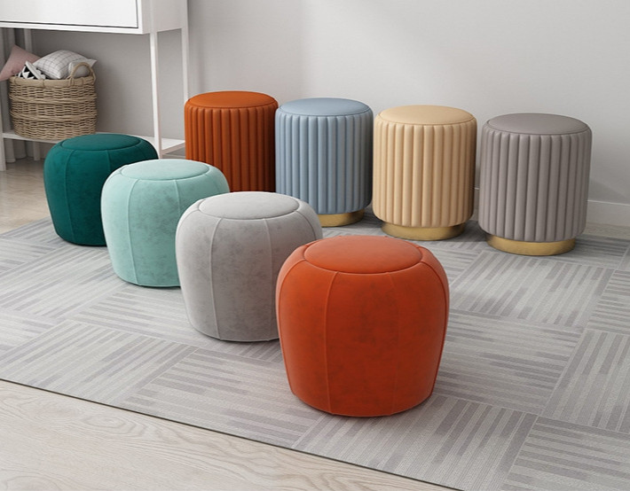 Nordic Makeup Stool Made of Leather   Contemporary   Footstools And Ottomans   by Miron Demid LLC  Houzz