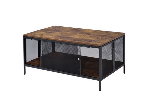 ACME Winam Coffee Table  Antique Oak   Black 82780