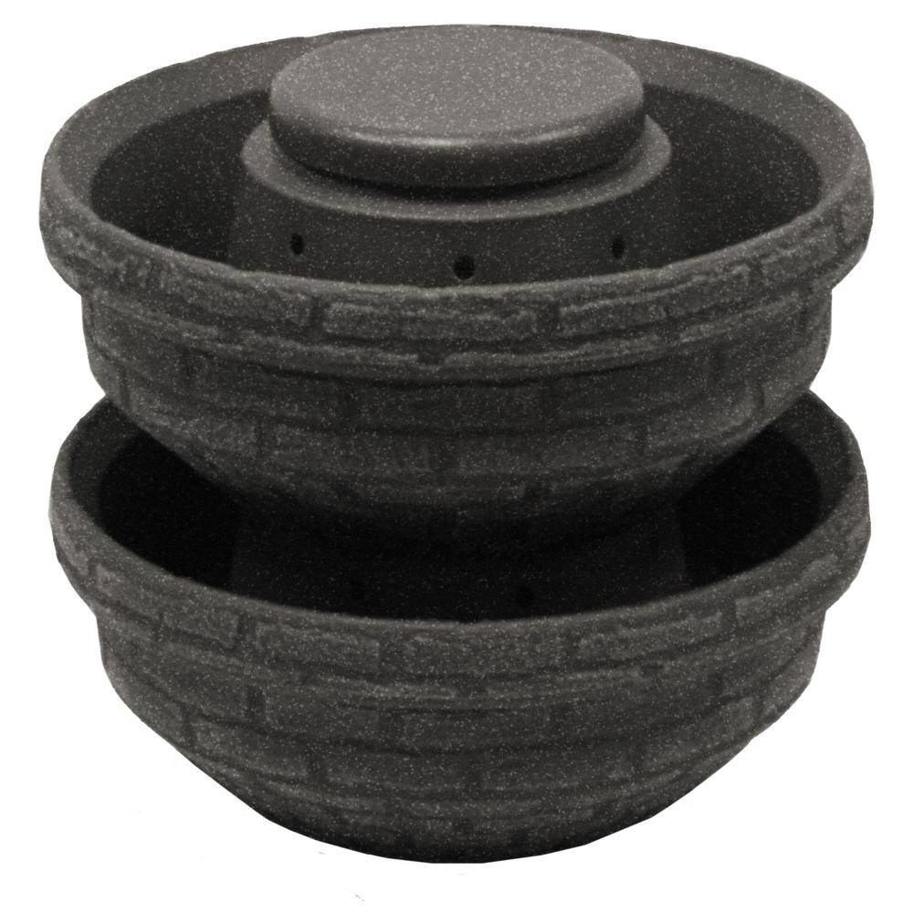 Good Ideas 24 in. Dark Granite Plastic English Composting Garden (3-Pack) ECG3-DAR