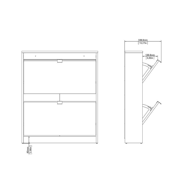 Tvilum Bright 2-Drawer Shoe Cabinet Floor Decor