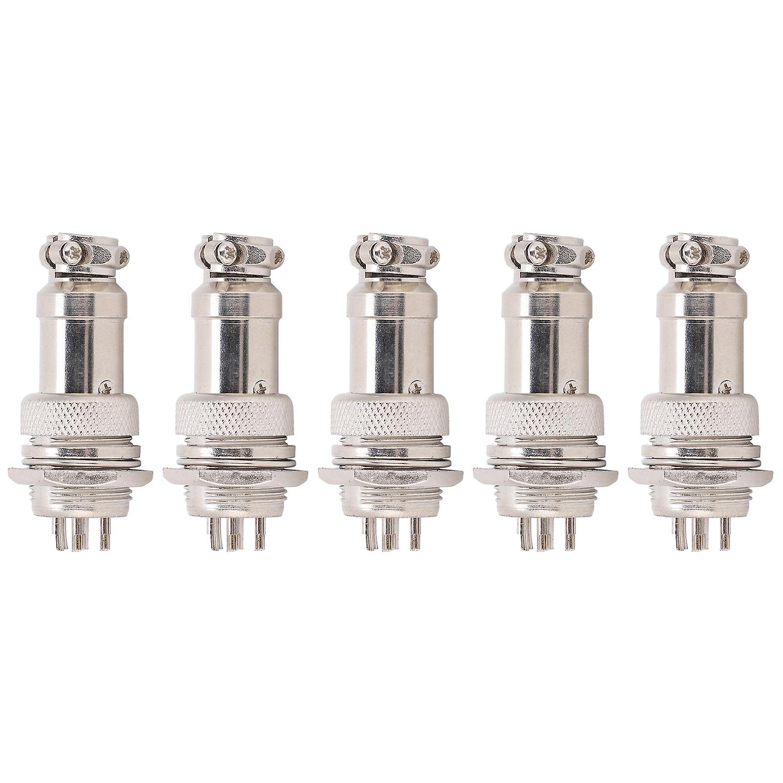 5pcs Aviation Plug Connector Male Female Wire Panel Power Chassis Metal Fittings Gx16 16mm 450v6pin