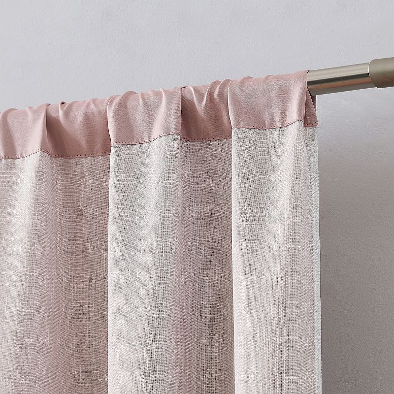 Hopscotch Ellie Blackout Set of 2 Window Curtain Panels with Sheer Metallic Overlay