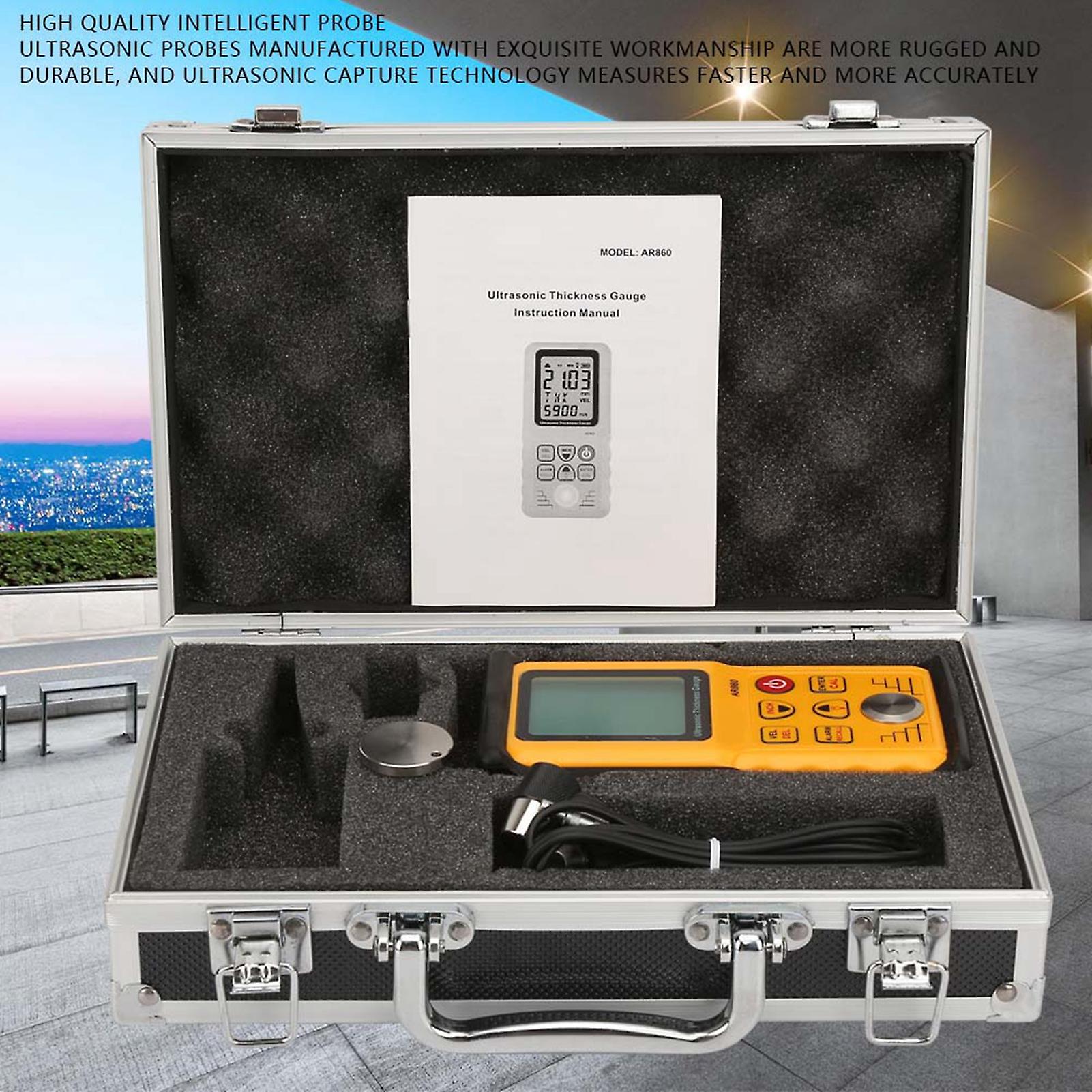 Smart Sensor Ar860 Digital Ultrasonic Thickness Gauge Tester Measuring Range 1.0-300.0mm(steel)