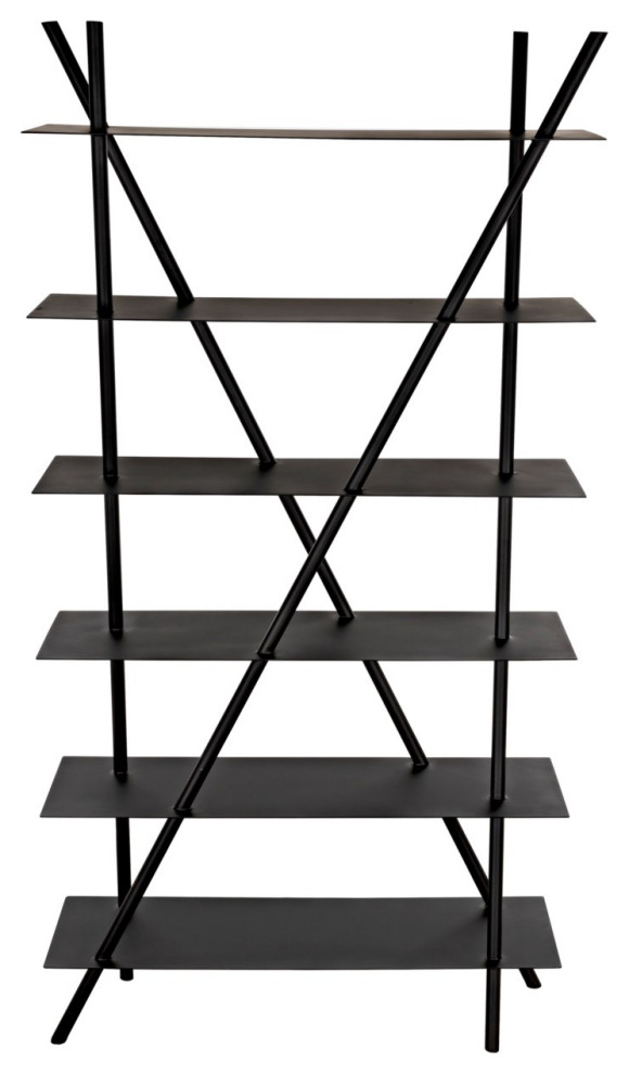 NOIR Furniture Siddhartha Bookcase  Black Metal GBCS241MTB   Industrial   Bookcases   by GwG Outlet  Houzz