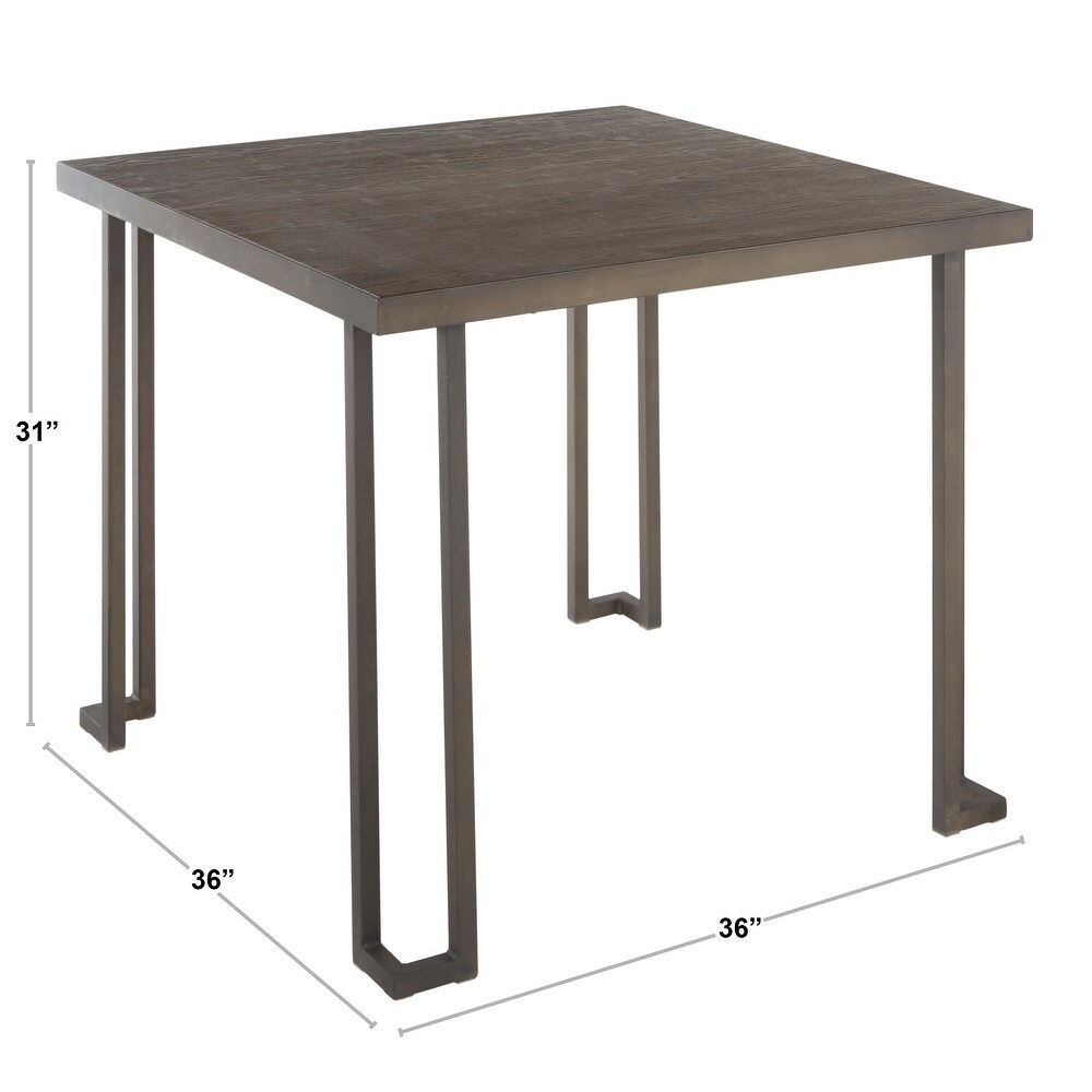 Carbon Loft Arturio Industrial Wood   Metal Dinette Table