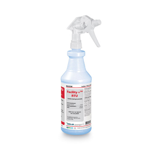 Midlab Maxim Facility+ RTU Disinfectant | Unscented， 32 oz， 6